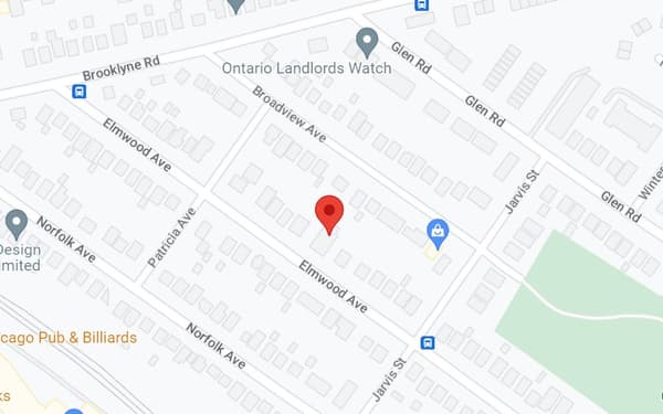 Service area centred on Cambridge, Ontario